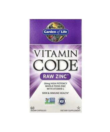 Garden of Life Vitamin Code Raw Zinc 60 vegan capsules