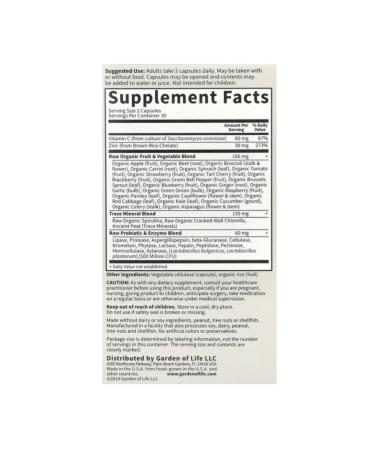 Garden of Life Vitamin Code Raw Zinc 60 vegan capsules - Buy Online on GoSupps.com