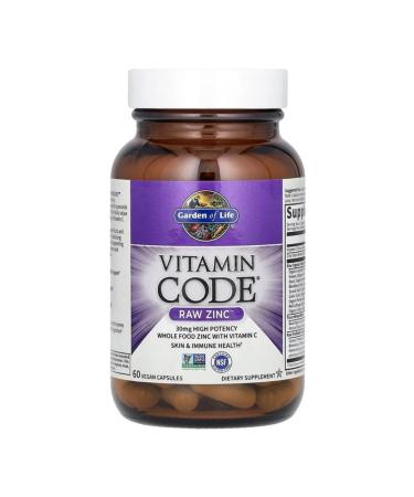 Garden of Life Vitamin Code Raw Zinc 60 vegan capsules - Buy Online on GoSupps.com