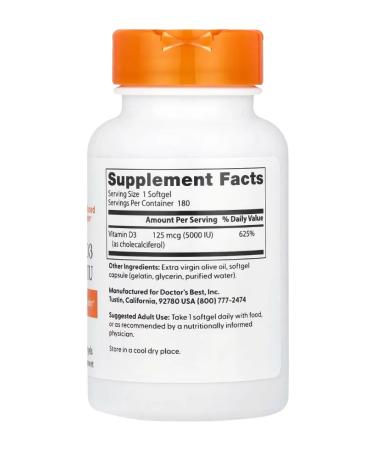 Doctor's Best Vitamin D3 Vitamin D3 Doctor s Best 180 caps - Buy Online on GoSupps.com