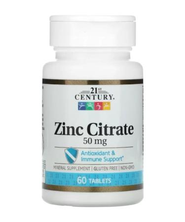 21st Century Zinc citrate 50 mg 60 tab. ZINC Citrate - Buy Online on GoSupps.com