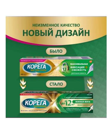 Korega Cream for fixing dentures delicate mint 40g 2 pcs - Buy Online on GoSupps.com