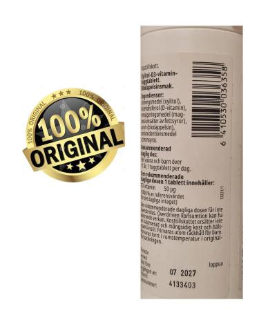 Vitabalans oy Vitamin D3 2000 ME 200 table - Buy Online on GoSupps.com