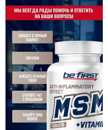 Be First MSM and vitamin C MSM sulfur for joints and ligaments of 100 tablets - Buy Online on GoSupps.com