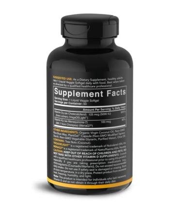 Sports research Vitamin D3 + K2 5000 IU 60 capsules - Buy Online on GoSupps.com