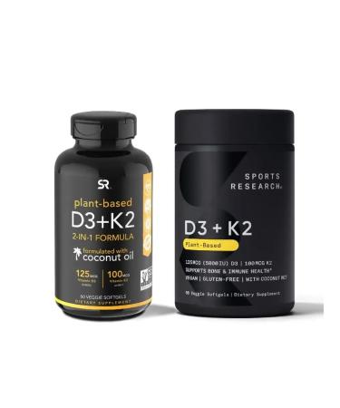 Sports research Vitamin D3 + K2 5000 IU 60 capsules - Buy Online on GoSupps.com