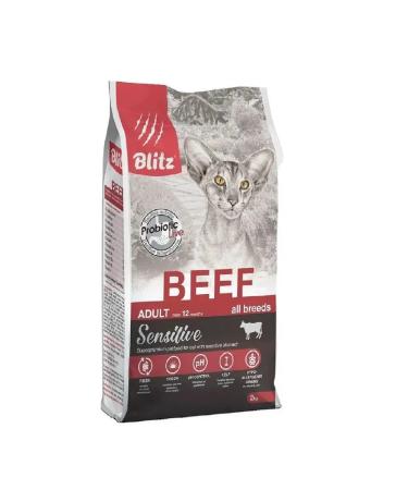 BLITZ Sensitive Cat Adult dry cat food beef 2kg - Buy Online on GoSupps.com