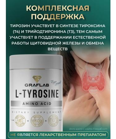 GraFLab Tyrosine L-Tyrosine for weight loss 1240 mg 60 capsules - Buy Online on GoSupps.com