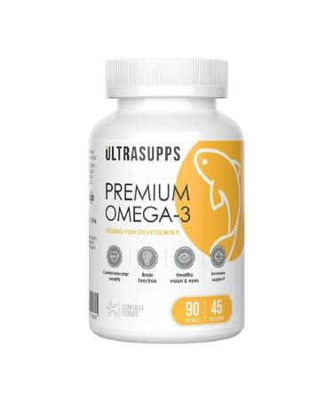 UltraSupps Omega 3 capsules 90 pcs fish oil in capsules to adults