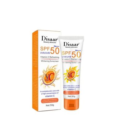 Disaar Sunscreen cream Vitamin C bleaching SPF 50 50g - Buy Online on GoSupps.com
