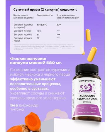 Vitaradovka Kurkumin with piperin in capsules dietary supplies for joints - Buy Online on GoSupps.com