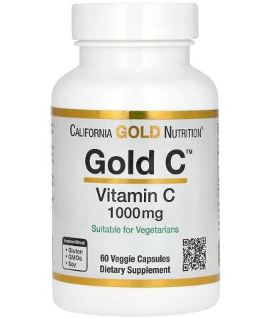 California Gold Nutrition Gold Vitamin C 1000 MG 60 Capsules (Vitamin C 1000)