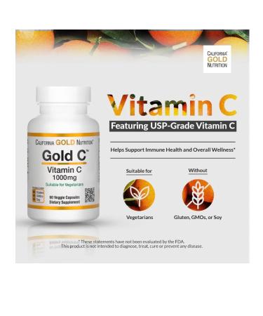 California Gold Nutrition Gold Vitamin C 1000 MG 60 Capsules (Vitamin C 1000) - Buy Online on GoSupps.com