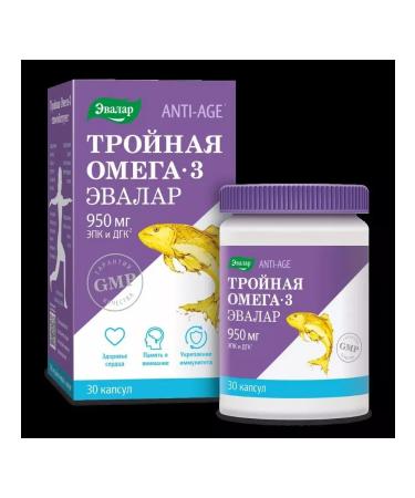 Evalar JSC Triple omega 3 950 mg n30 caps 1300 mg