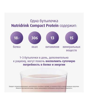 Nutricia Nutridrink Compact Protein 125 ml strawberry 4 pcs - Buy Online on GoSupps.com