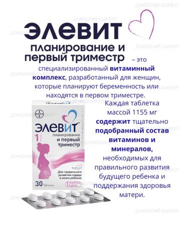 ELEVIT Planning tablets and the first trimester 30pcs of 1155 mg *1UP - Buy Online on GoSupps.com
