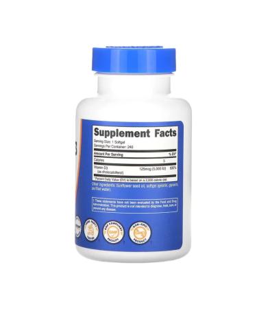 Nutricost Vitamin D3 5000 IU 240 Capsules - Buy Online on GoSupps.com