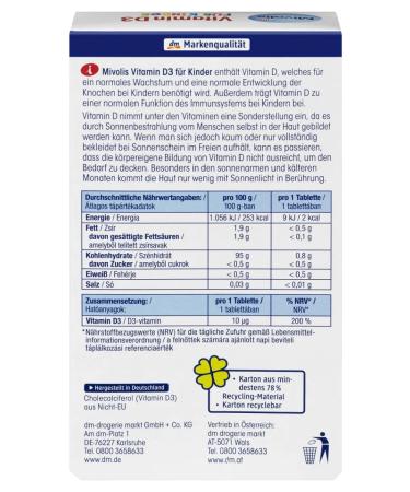 Mivolis Vitamin D3 D3 Children's Germany - Buy Online on GoSupps.com