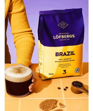 LOFBERGS Coffee in Lemovberg grains Brazil 3Up. 1kg - Buy Online on GoSupps.com