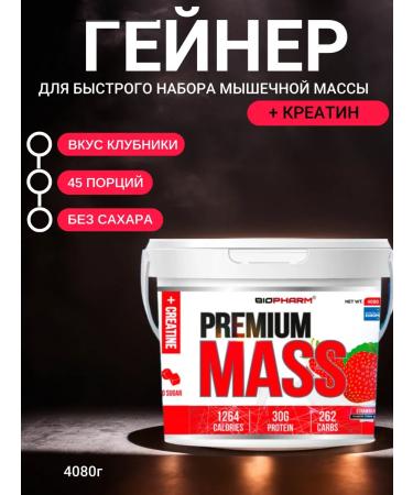 BioPharm Heiner Premium Mass Gainer Strawberry with Creatin