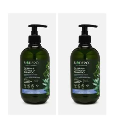 Biodepo Shampoo with tea and mint oils 475 ml 2 pcs
