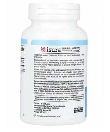 Nature's Answer L-Lisin L-Lysine L-lysine hydrochloride - Buy Online on GoSupps.com