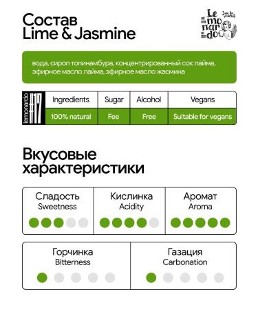 Lemonardo Lemonada natural lime and jasmine 12 pieces 330 ml - Buy Online on GoSupps.com