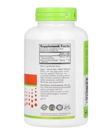 NutriBiotic Sodium ascorbate vitamin 227 gram powder. Sodium Ascorbat - Buy Online on GoSupps.com