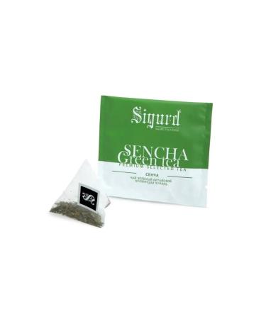 Sigurd Green Sencha tea in pyramids per cup 20 pieces - Buy Online on GoSupps.com
