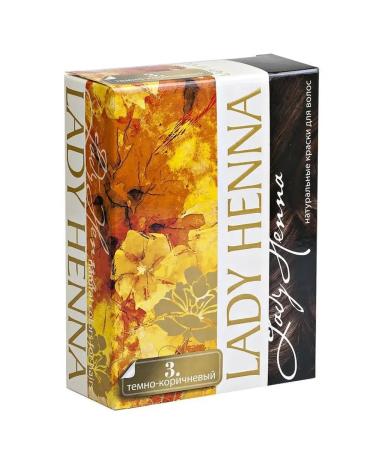 Lady Henna Hair dye based on henna dark brown 6x10 g