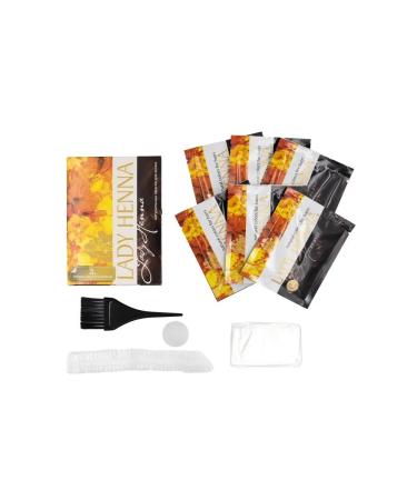 Lady Henna Hair dye based on henna dark brown 6x10 g - Buy Online on GoSupps.com