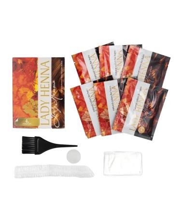 Lady Henna Hair dye based on henna chestnut 6x10 g - Buy Online on GoSupps.com