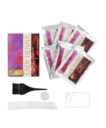 Lady Henna Hair dye based on henna burgundy 6x10 g - Buy Online on GoSupps.com