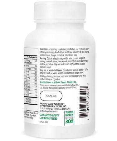 21st Century Sentry Senior 50+ 125 Tablets (vitamins for people 50+ years old) - Buy Online on GoSupps.com