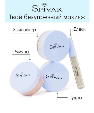 Spivak Set of decorative cosmetics powder highlighter blush shine