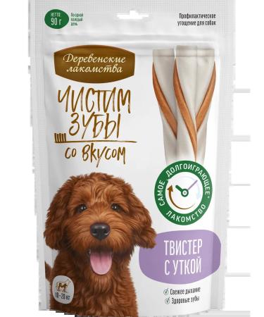 Country delicacies Dog treating 10-20kg twister with a duck 90g 10pcs - Buy Online on GoSupps.com