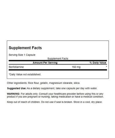 iherb Benfotiamine 160 mg swanson vitamins - Buy Online on GoSupps.com