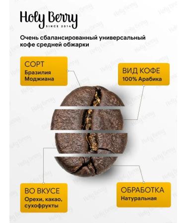 Holy Berry 100% Arabica coffee Brazil Mojiana 1 kg - Buy Online on GoSupps.com