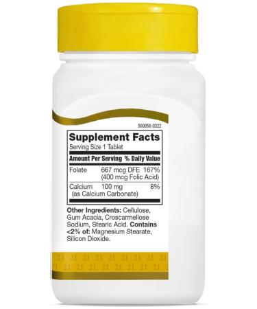 21st Century FOLIC ACID 400 MCG 250 Tablets (folic acid 400 g) - Buy Online on GoSupps.com