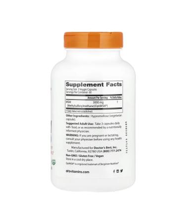 Doctor's Best MSM with Optimsm 1000 mg 180 capsules - Buy Online on GoSupps.com