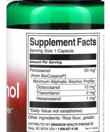 AMN Vitamins Policosonol 20 Mg - Buy Online on GoSupps.com