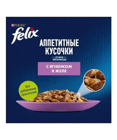 FELIX Wet food with lamb jelly 26 pcs - Buy Online on GoSupps.com