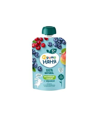 Frutonyanya Puree vitamin salad with blueberries from 5 months 90g 4pcs - Buy Online on GoSupps.com