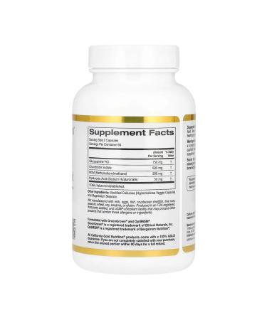 California Gold Nutrition Glucosamine chondroitin MSM for joints 120 capsules - Buy Online on GoSupps.com