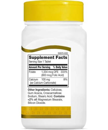21st Century FOLIC ACID 800 MCG 180 Tablets (folic acid) - Buy Online on GoSupps.com