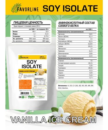 FAVORLINE Soy isolate soy protein 3x1000 g vanilla ice cream - Buy Online on GoSupps.com