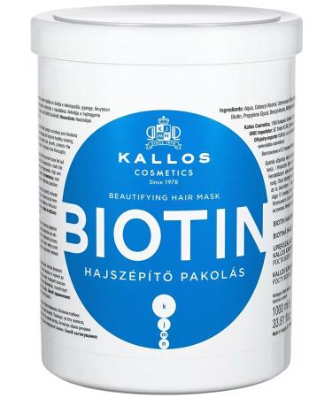 Kallos Cosmetics Biotin mask to improve hair growth with biotin 1l