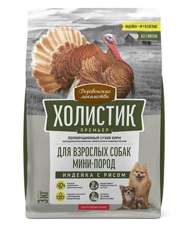 Country delicacies Dry feed for dogs of small breeds. Turkey -ris 3kg