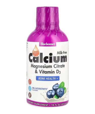Bluebonnet Liquid citrate of calcium and magnesium with D3 the taste of blueberries 472 ml