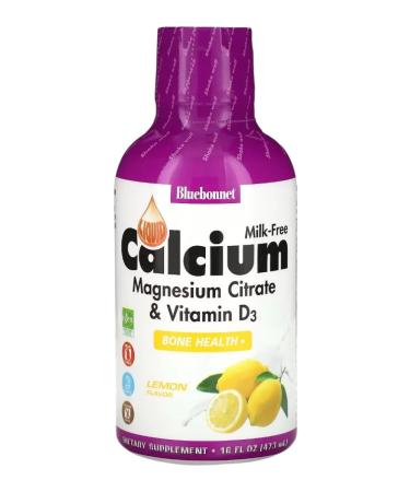 Bluebonnet Nutrition Liquid Calcium Magnesium Citrate Vitamin D3 Lemon - Buy Online on GoSupps.com